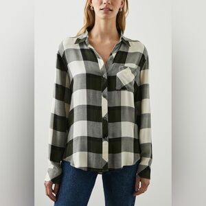 Rails Signature Hunter Shirt in Rosemary Onyx Sz Small